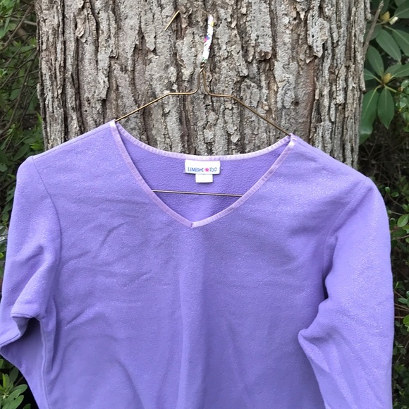 Limited Too Purple Fleece Angel Long Sleeves V-Neck Top Glitter Girls 12 - Picture 7 of 14